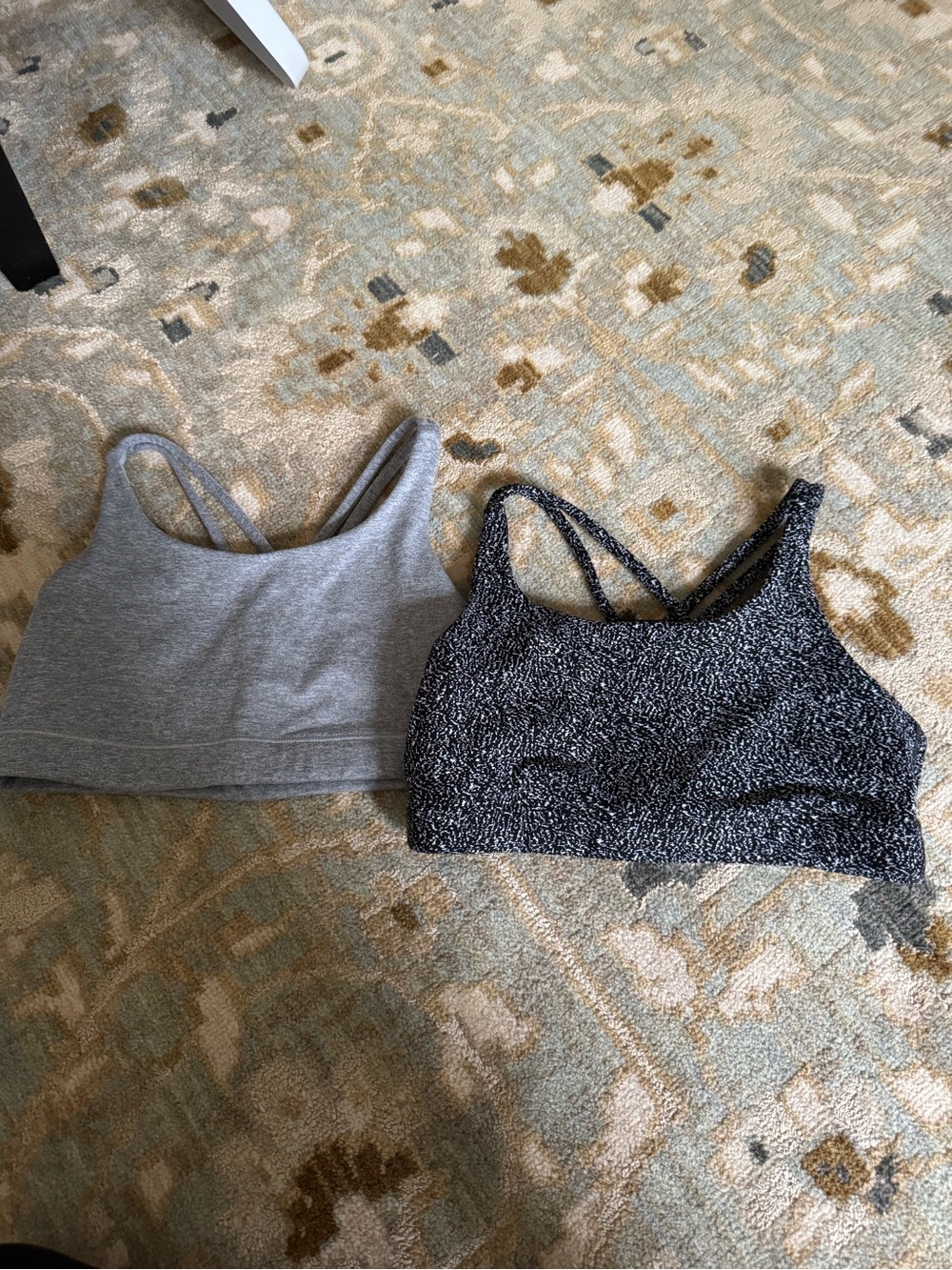 Athleta Grey and Black Speckled Bralette Duo NO PADS!